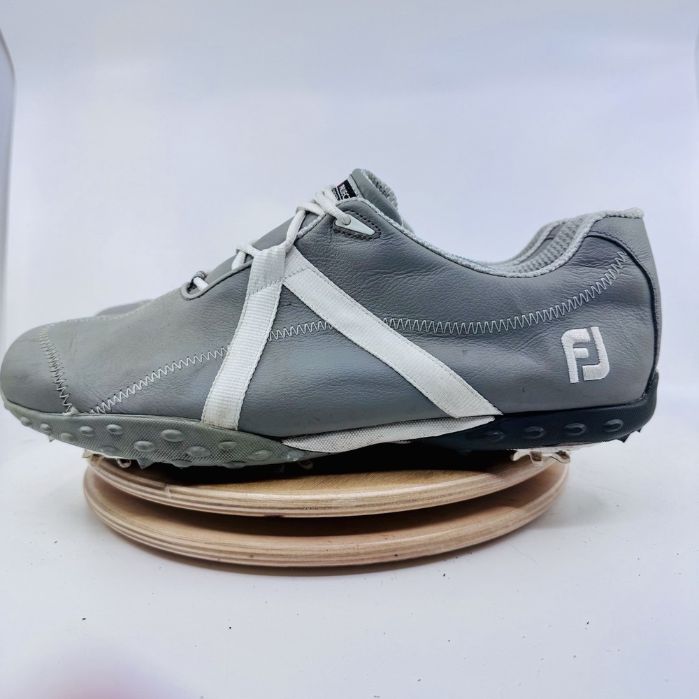 FootJoy M Project Golf Shoes Mens 13 Gray White Leather Spikes 55159 Athletic